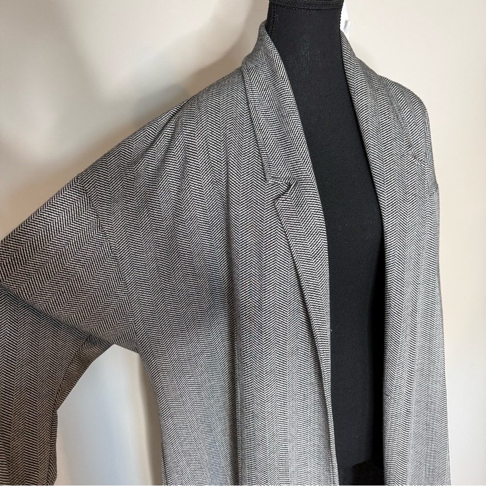 Herringbone Chevron Pattern Sweater Coat Duster Oversized Coatigan Size Large XL - Picture 3 of 12